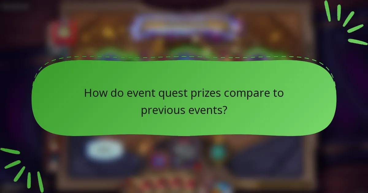 How do event quest prizes compare to previous events?